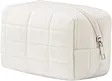 This women makeup bag for purse is small and not super thick, it will be smaller than the picture, please aware, which can contain the cosmetics such as lipstick, makeup brushes, eyeshadow or skincare products.